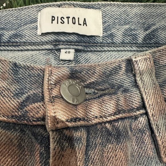 Pistola Jadyn Low Slung Palazzo Jeans Metallic Flare Pink shimmer Pants 28 - Picture 10 of 11